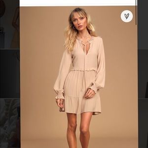 Lulus Long Sleeve Ruffled Dress